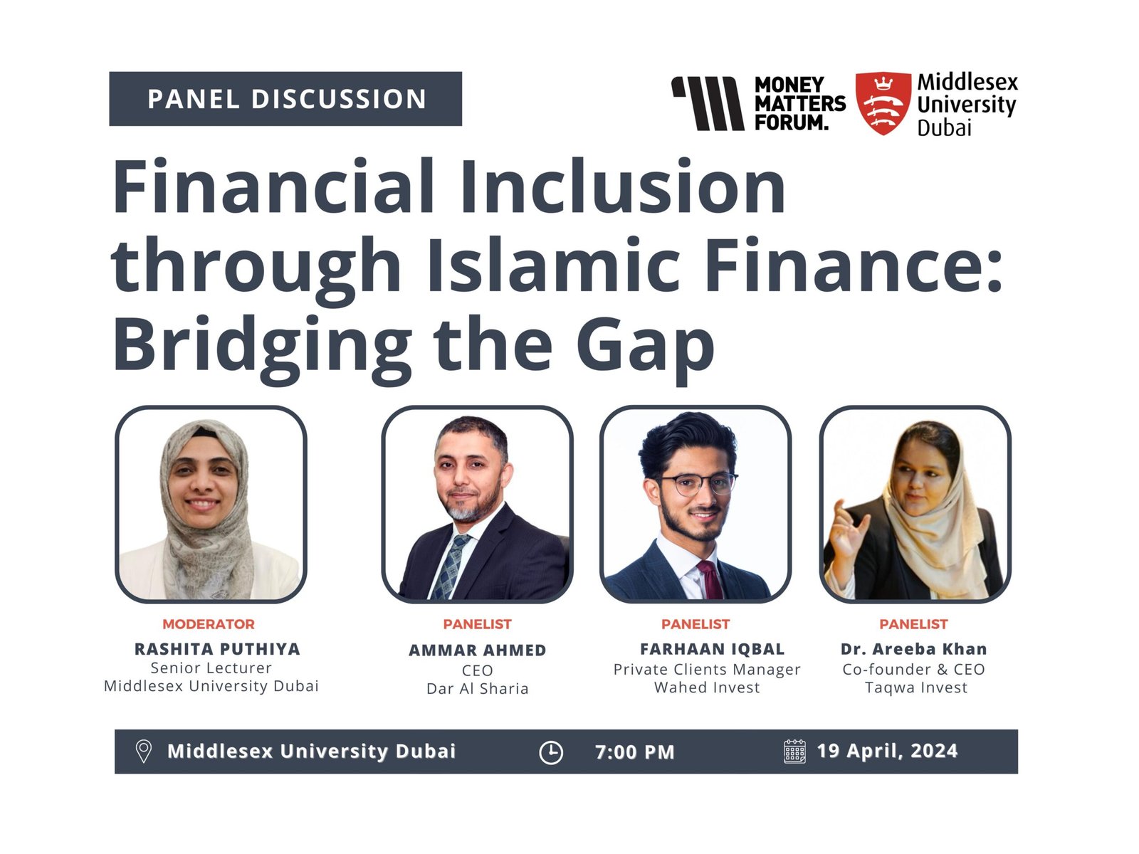 Photograph from Panel Discussion on Islamic Finance, April 2024