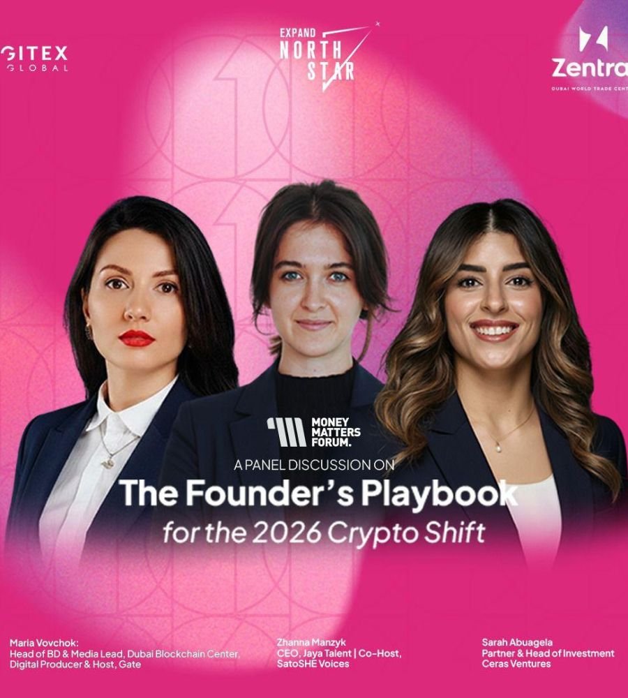 The Founder’s Playbook for the 2026 Crypto Shift – Money Matters Forum event flyer, October 2025